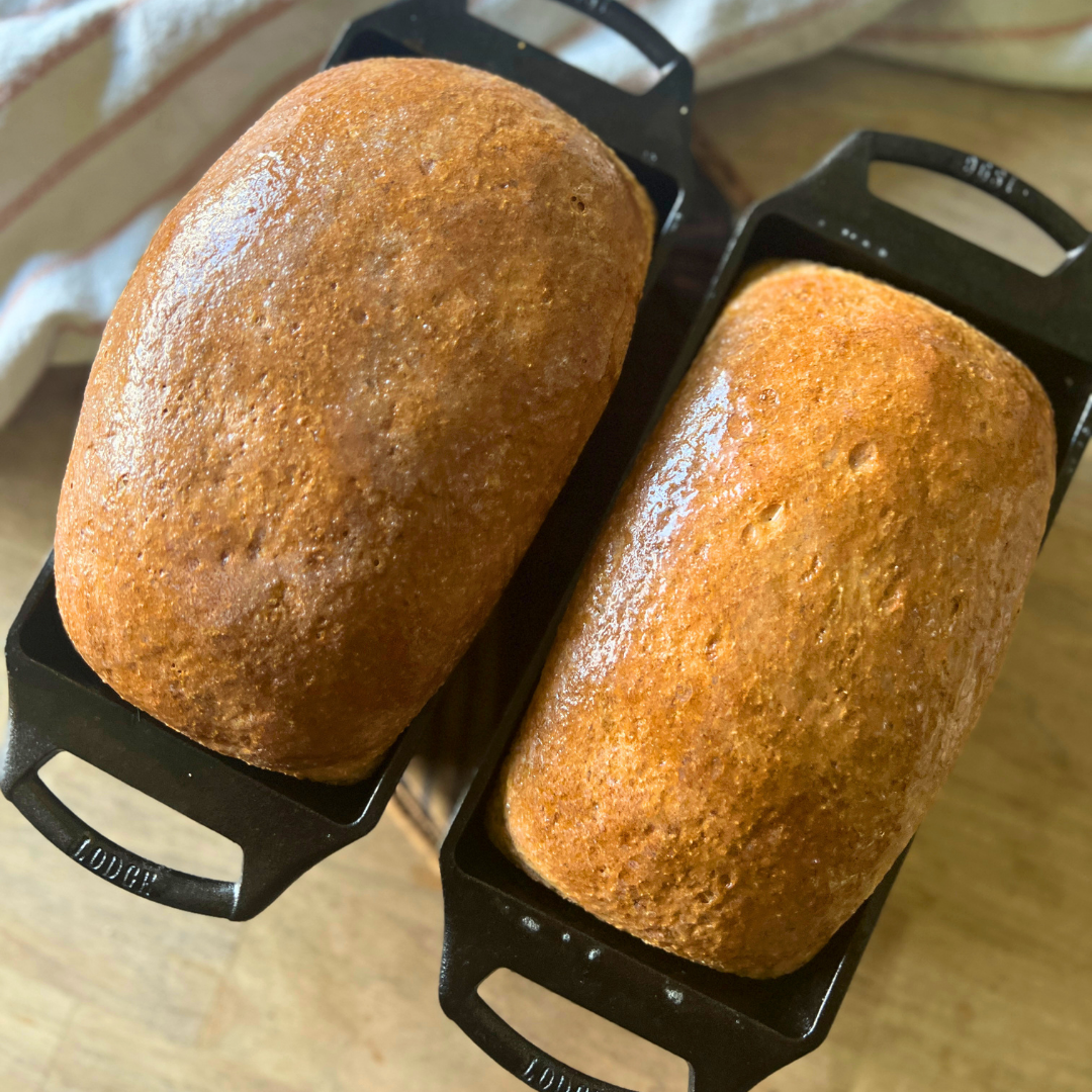 Two loaves of fresh baked bread