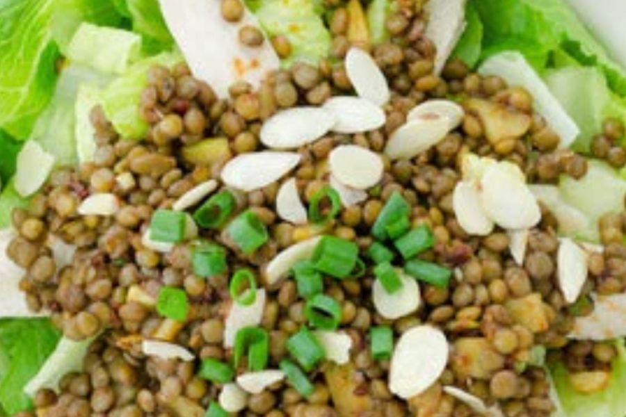 asian lentil chicken salad