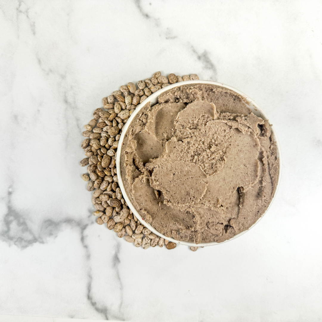 Refried beans made with pinto beans