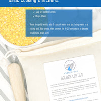 Golden Lentil Cooking Directions
