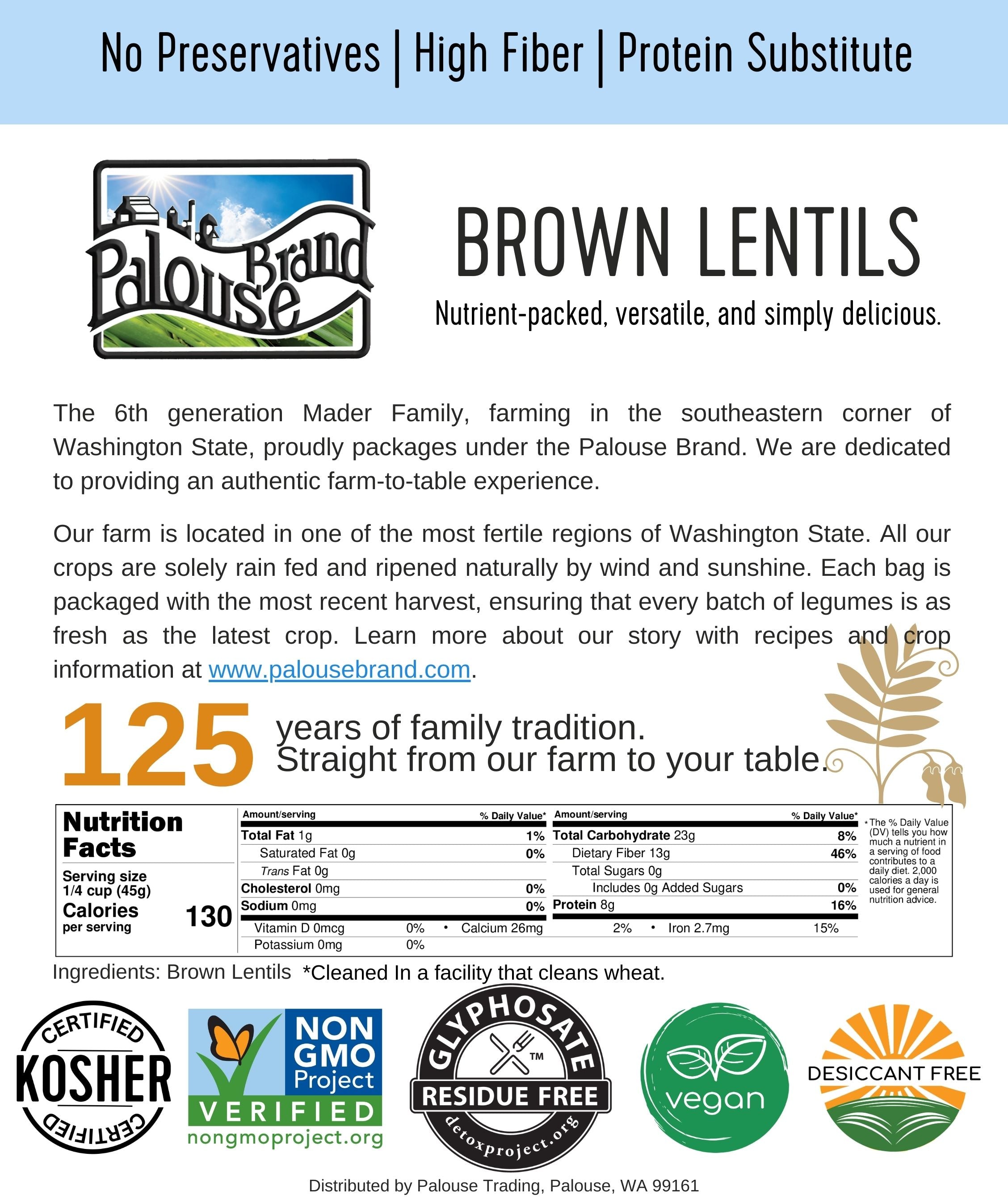Brown Lentils Nutrition Facts