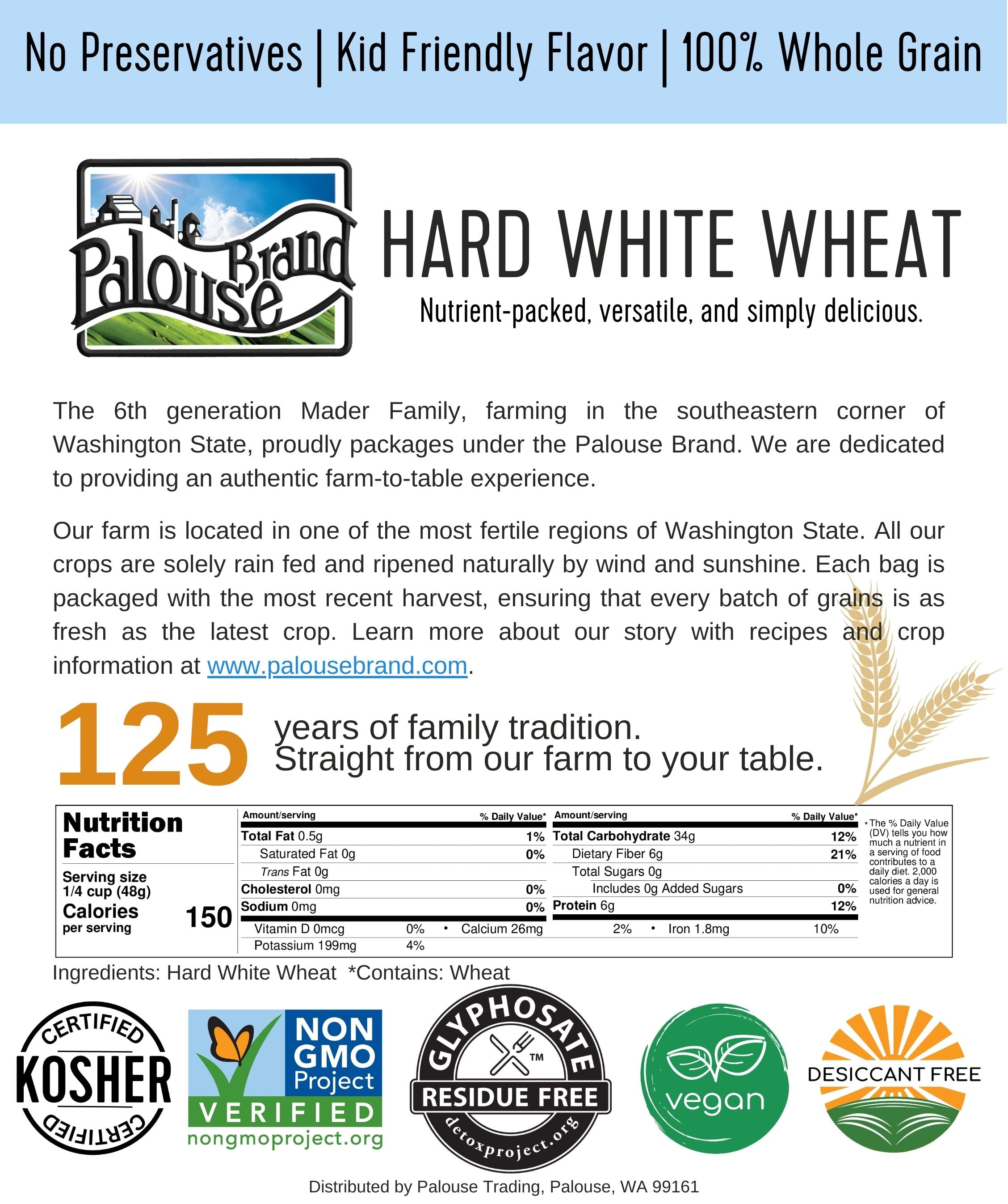 Hard White Wheat Berries - Value Pack - 10 lb