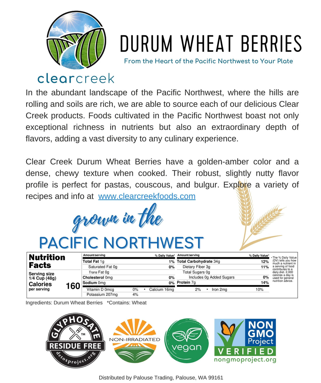 Durum Wheat Berries Nutrition Facts