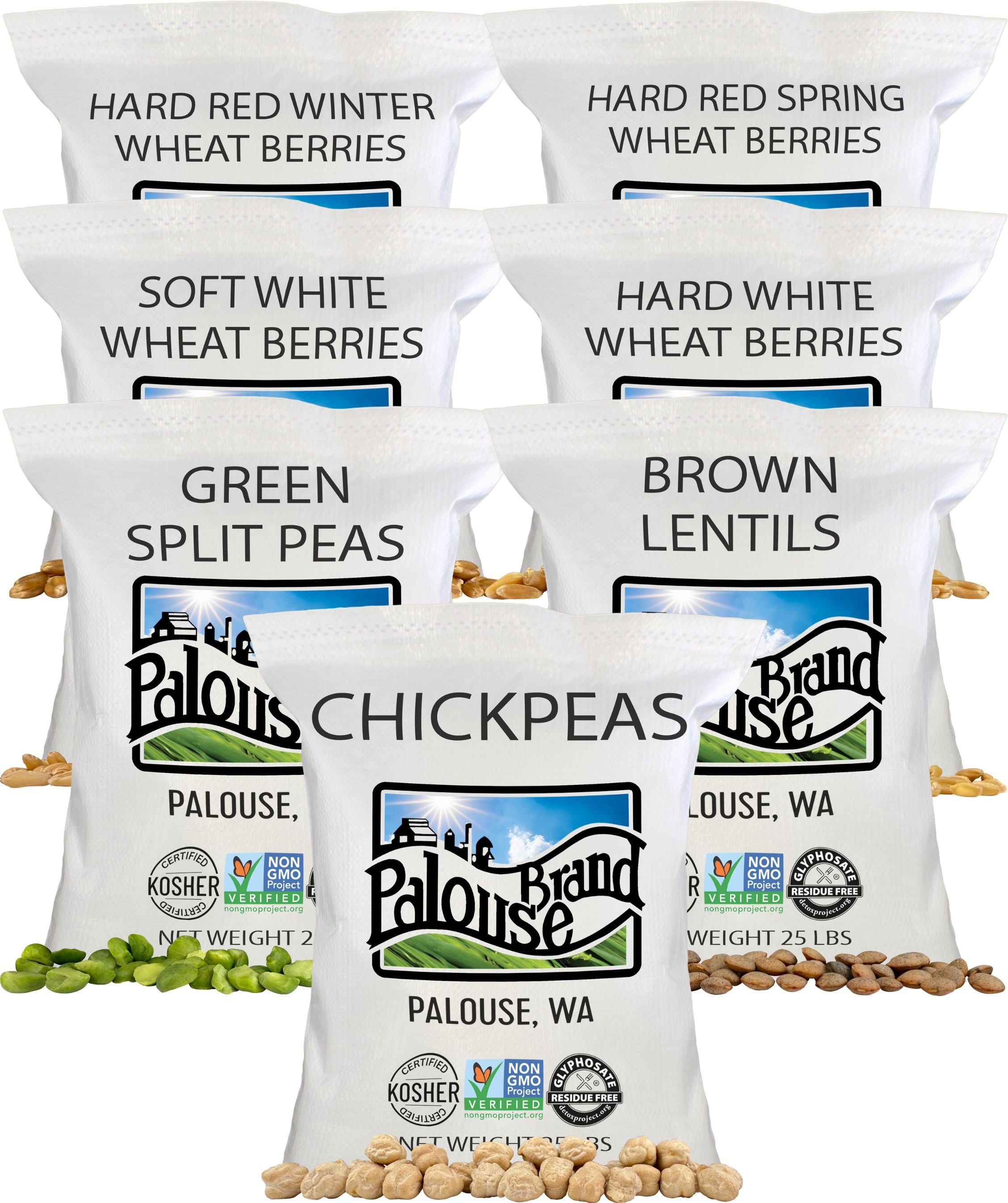 Palouse Brand 25 LB Bundle | 175 LBS | Certified Glyphosate Residue Free