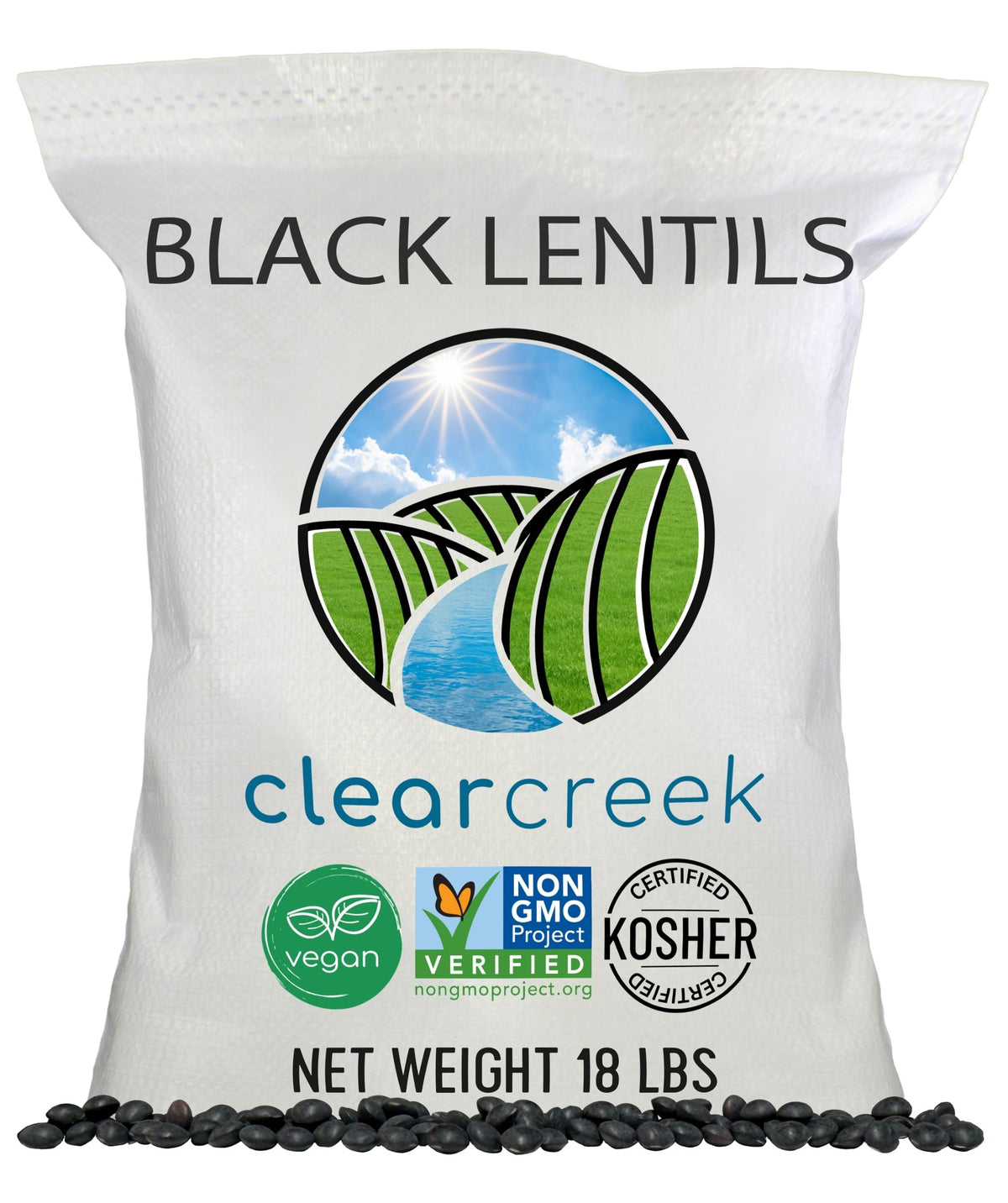 Beluga Black lentils 18 lbs