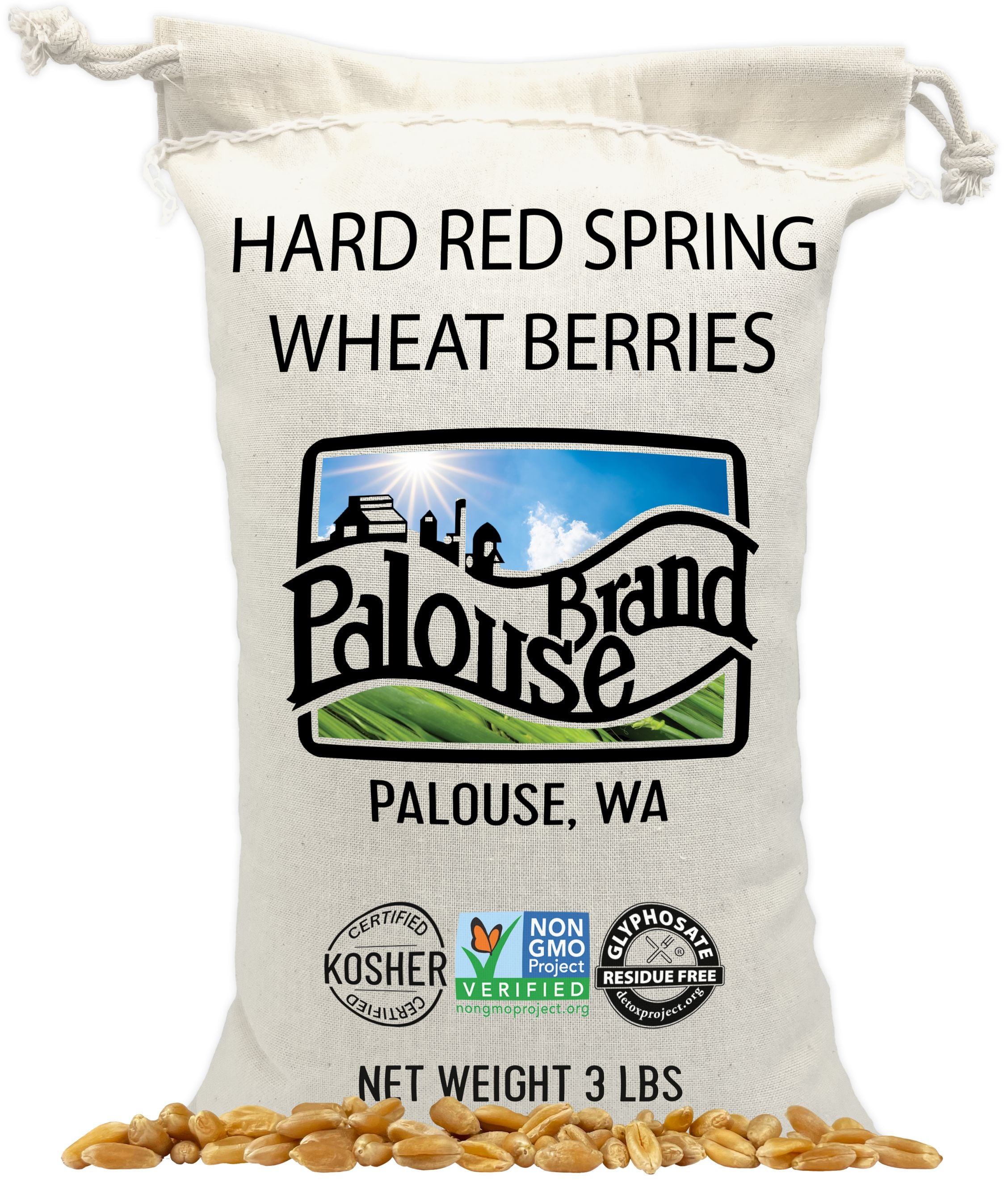 red spring wheat berries 3 lb cotton bag