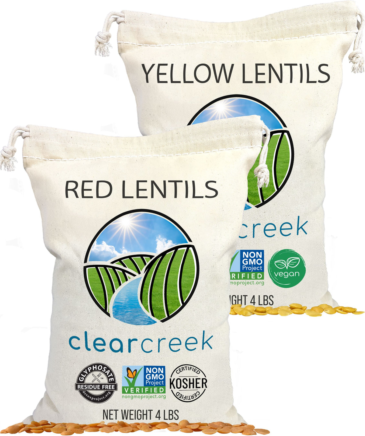 Red Lentils 4 lbs,Yellow Lentils 4 lbs