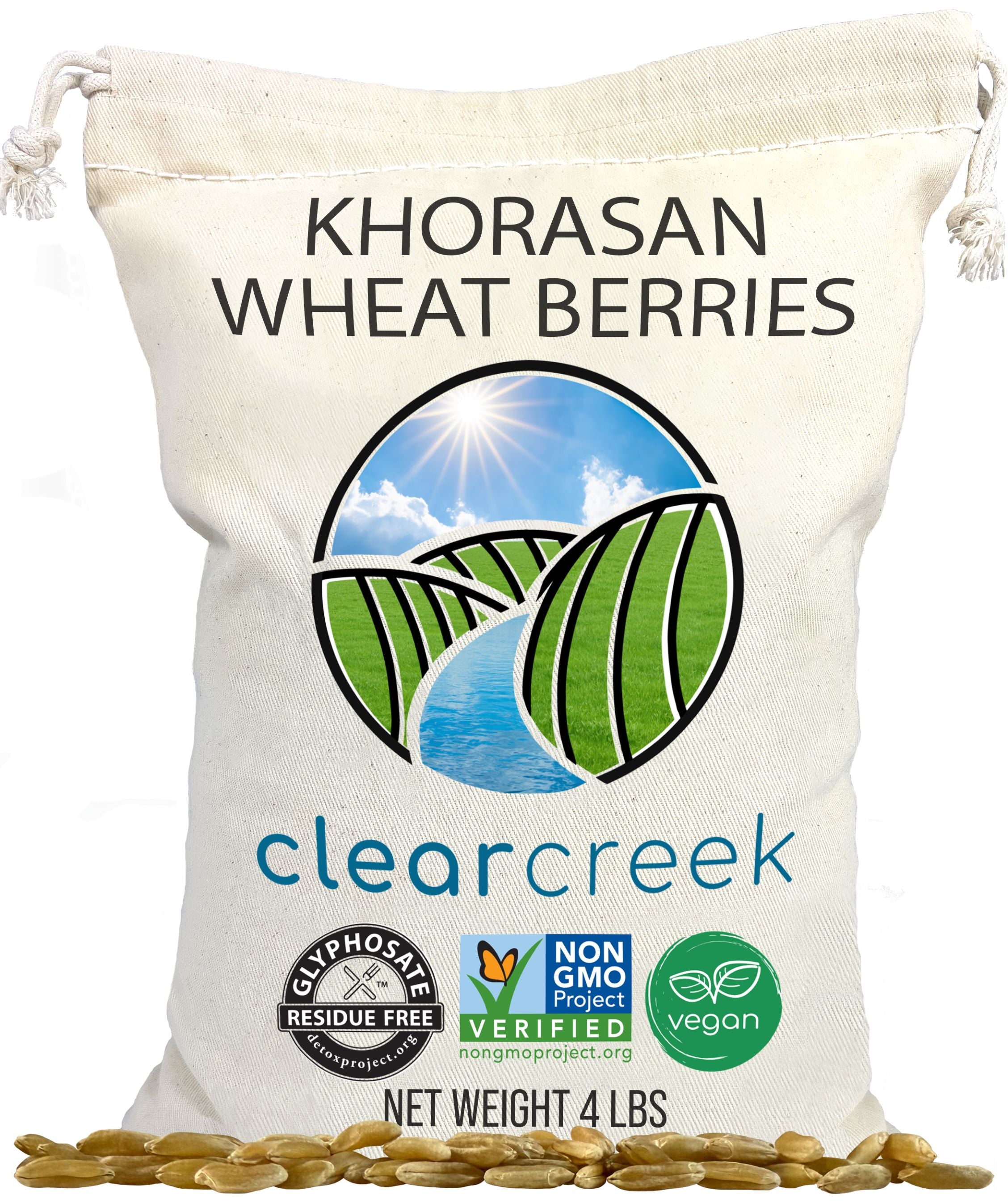khorasan wheat berries 4 lb cotton bag