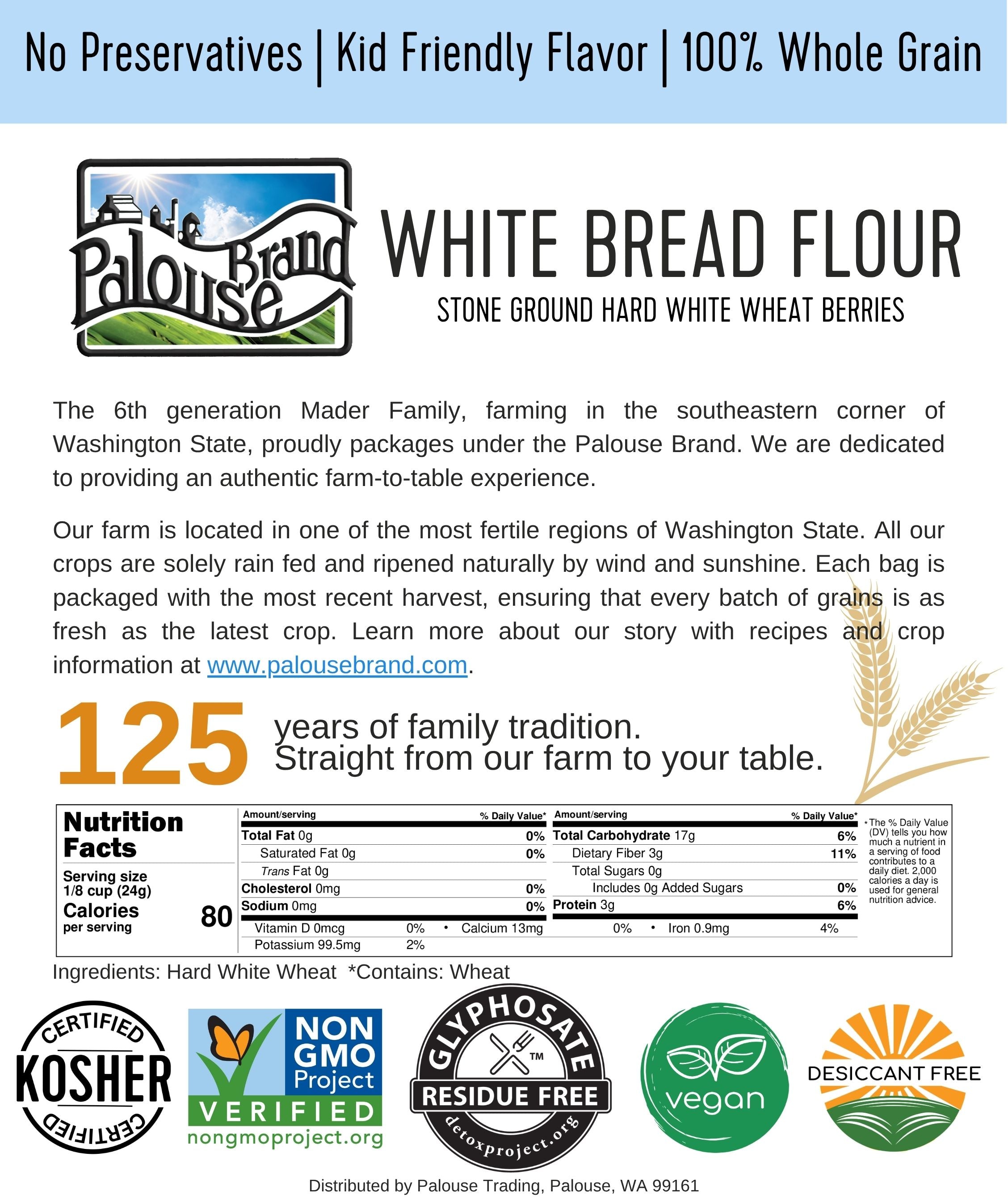 STONE GROUND WHITE BREAD FLOUR HARD WHITE WHEAT