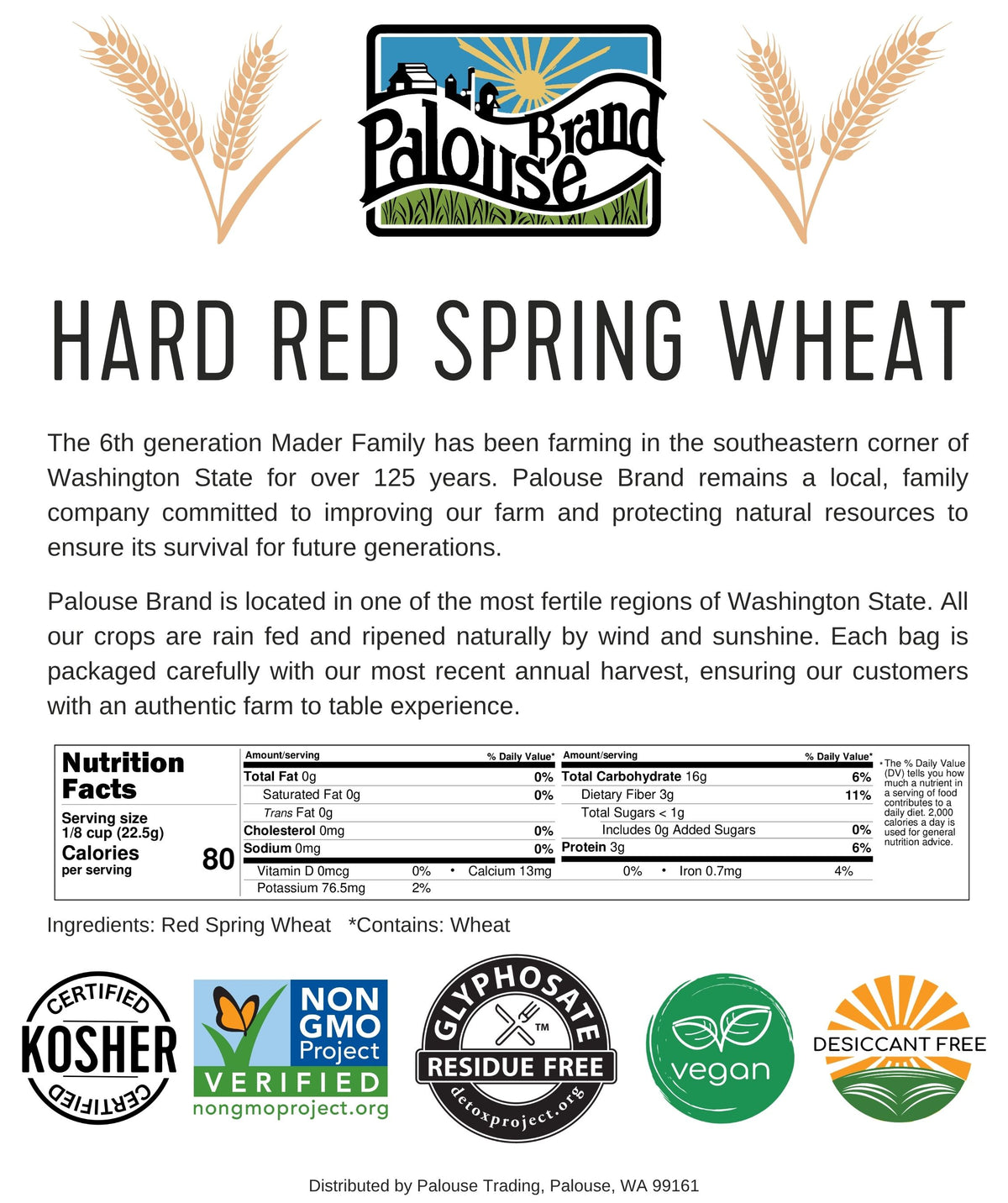 hard red spring wheat nutrition facts