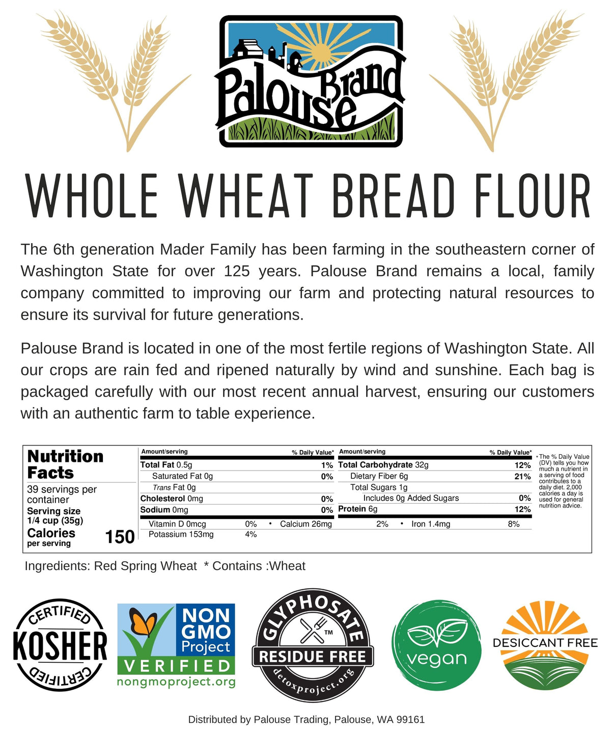 whole wheat bread flour nutrition facts