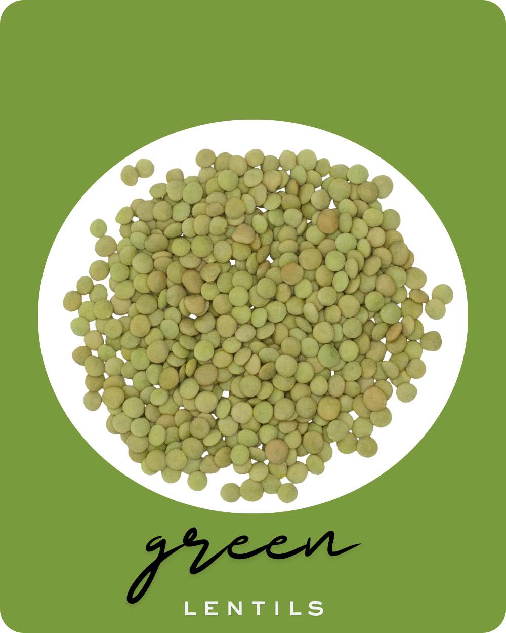 green lentils collection card