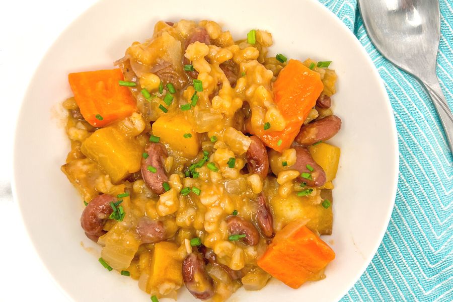 vegan barley stew kidney beans 
