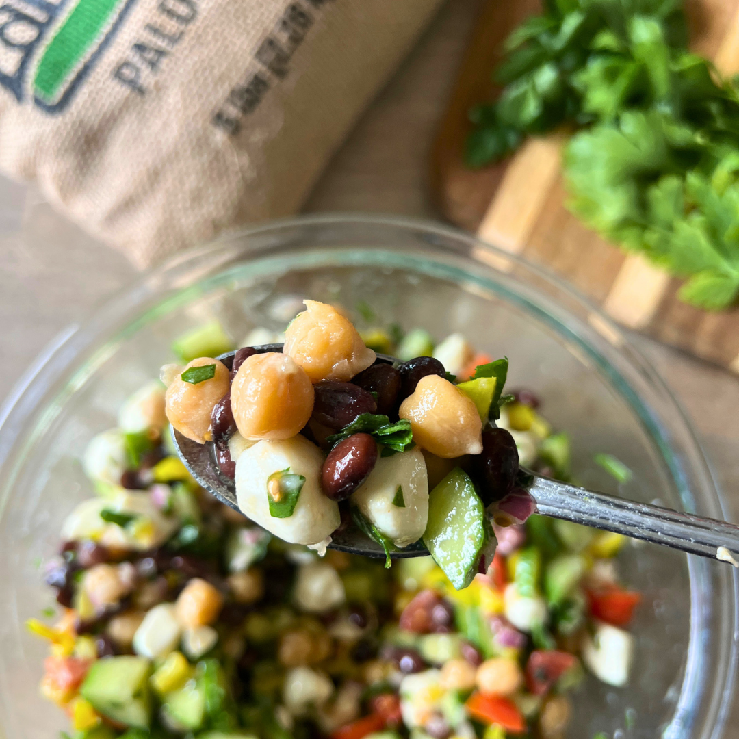 Chickpea and black bean salad