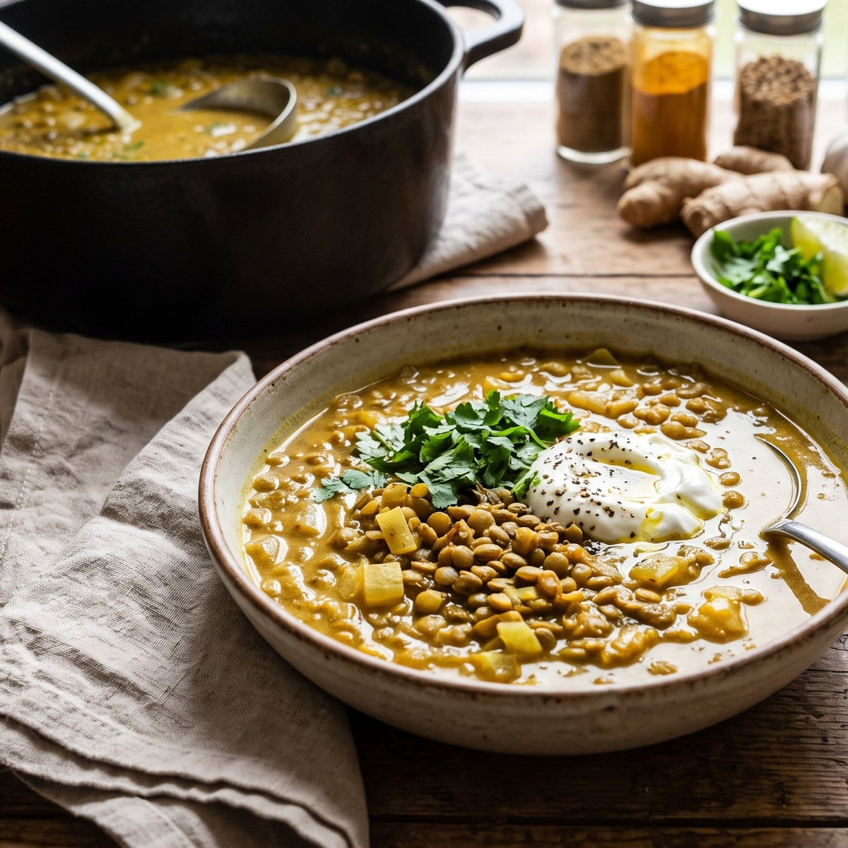 Green Lentil Coconut Curry