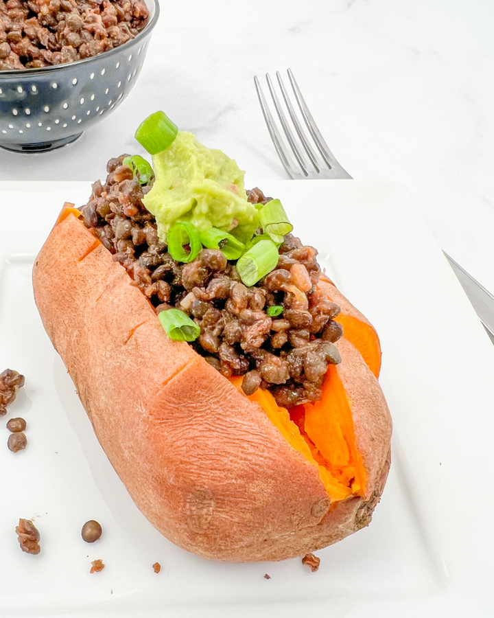 stuffed sweet potatoes black lentils 