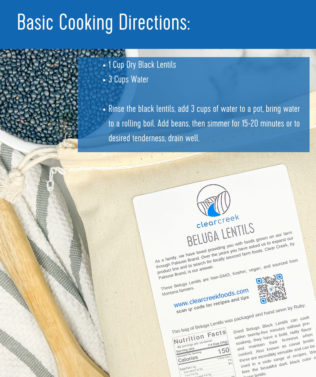 Black Beluga Lentil Cooking Directions