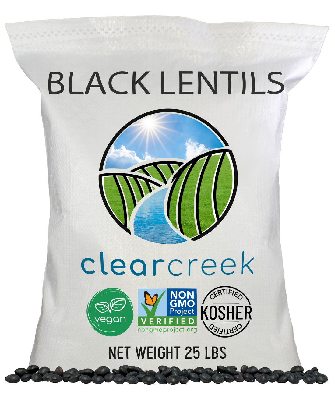 beluga black lentils 25 lbs