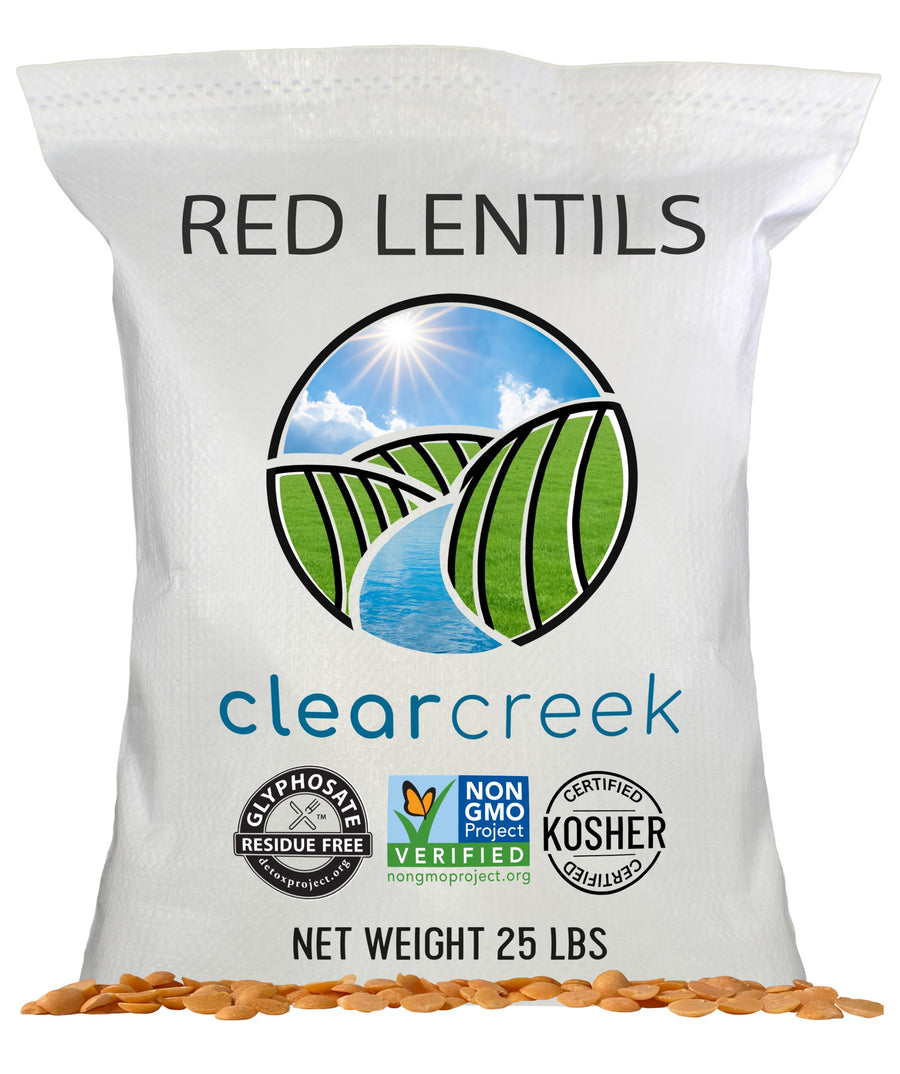 Certified Glyphosate Residue Free| Red Lentils | 25 LBS | Free