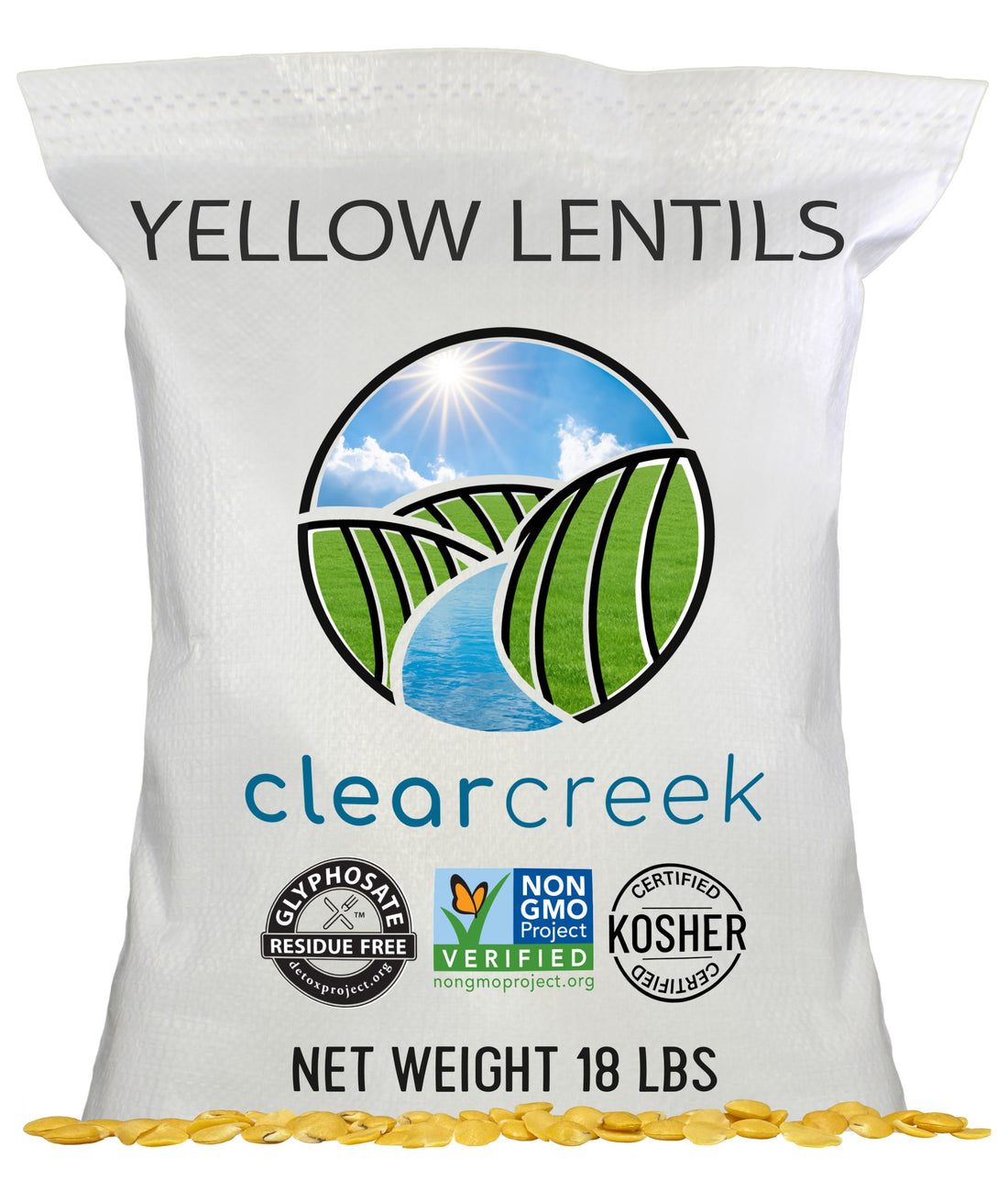 yellow lentils 18 lbs