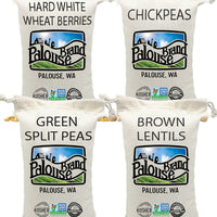 chickpeas 3 lbs,brown lentils 3 lbs,green split peas 3 lbs,hard white wheat berries 3 lbs