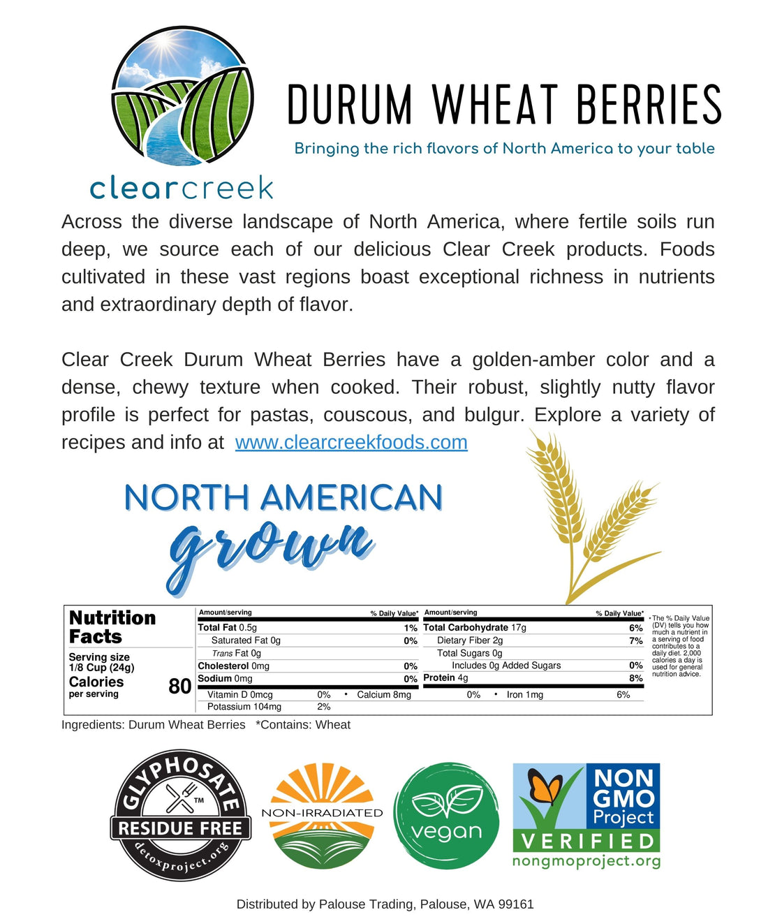 Durum Wheat Berries Nutrition Facts