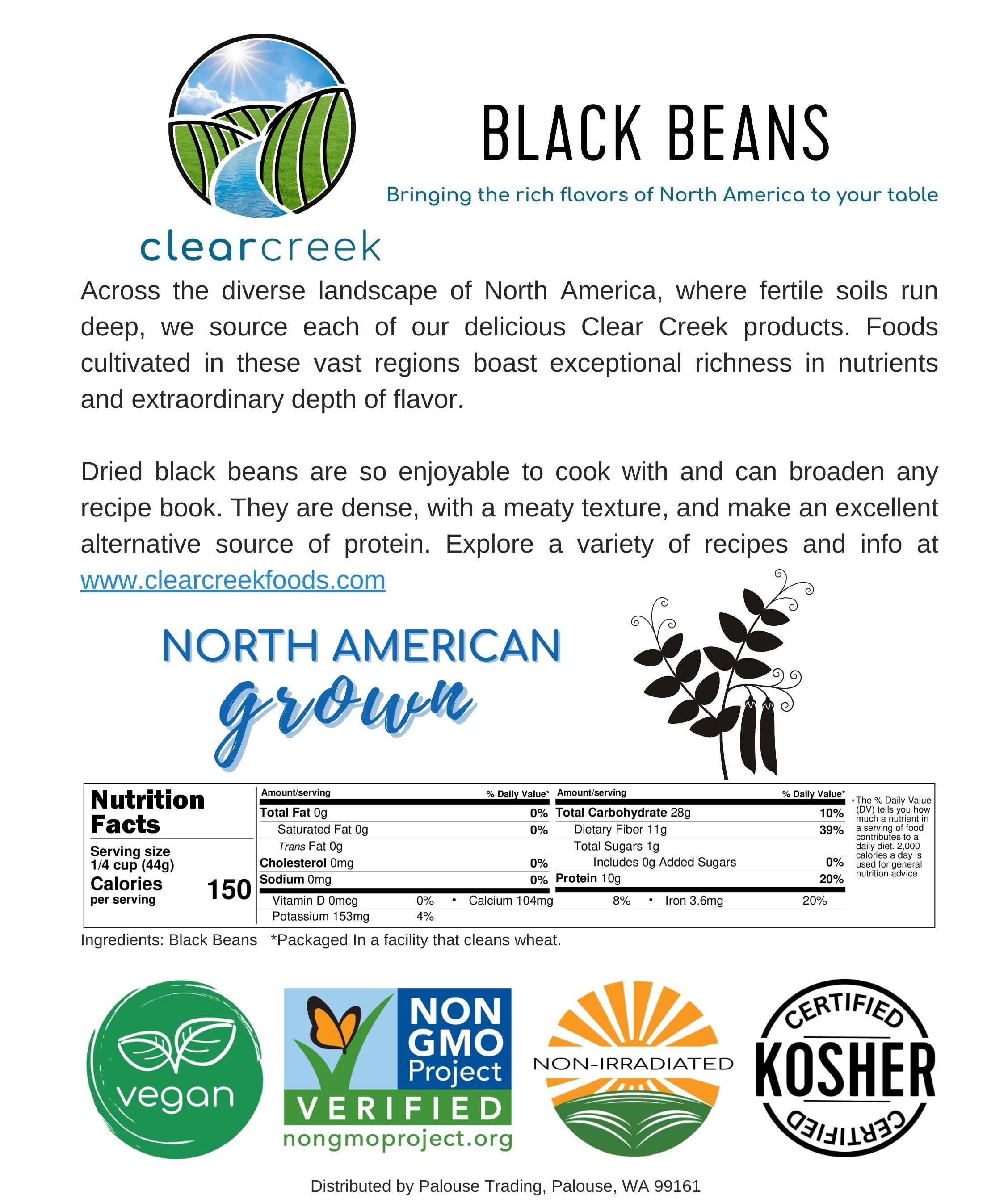 Black Beans | 25 LBS | Pacific Northwest Grown