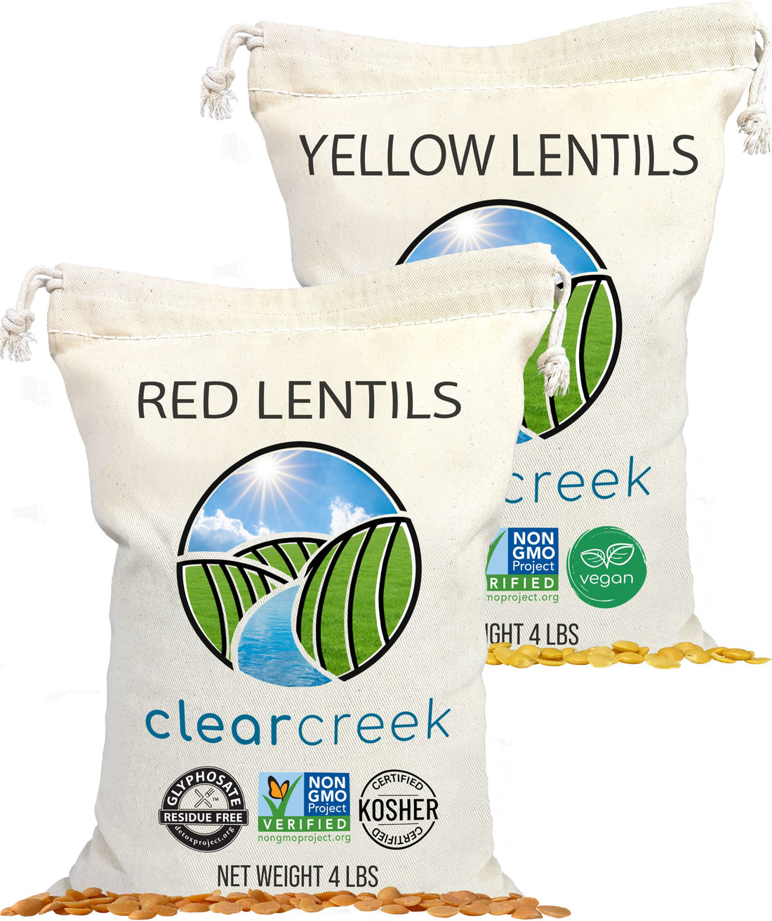 Red Lentils 4 lbs,Yellow Lentils 4 lbs