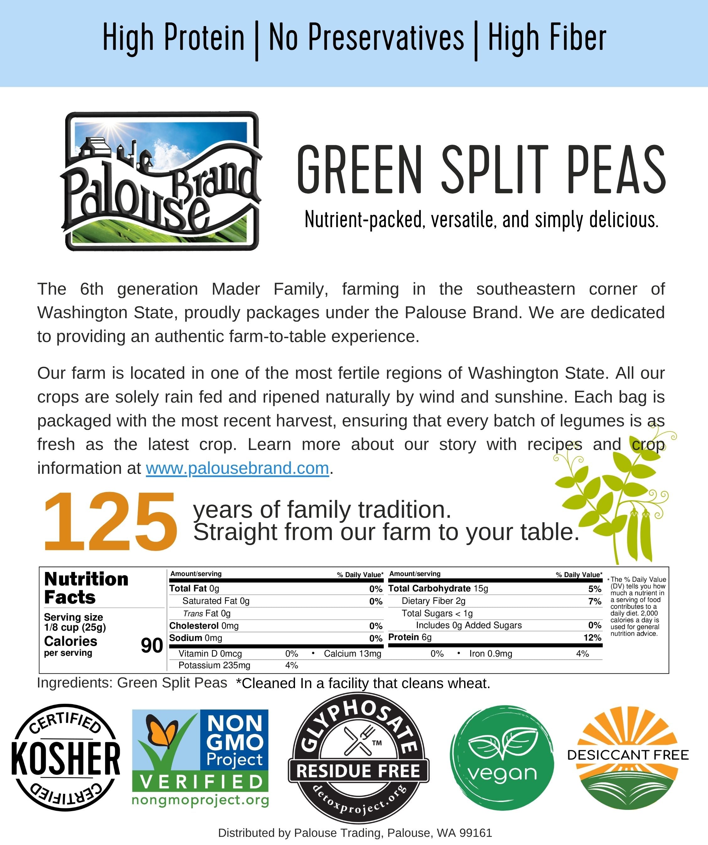 green split pea nutrition facts