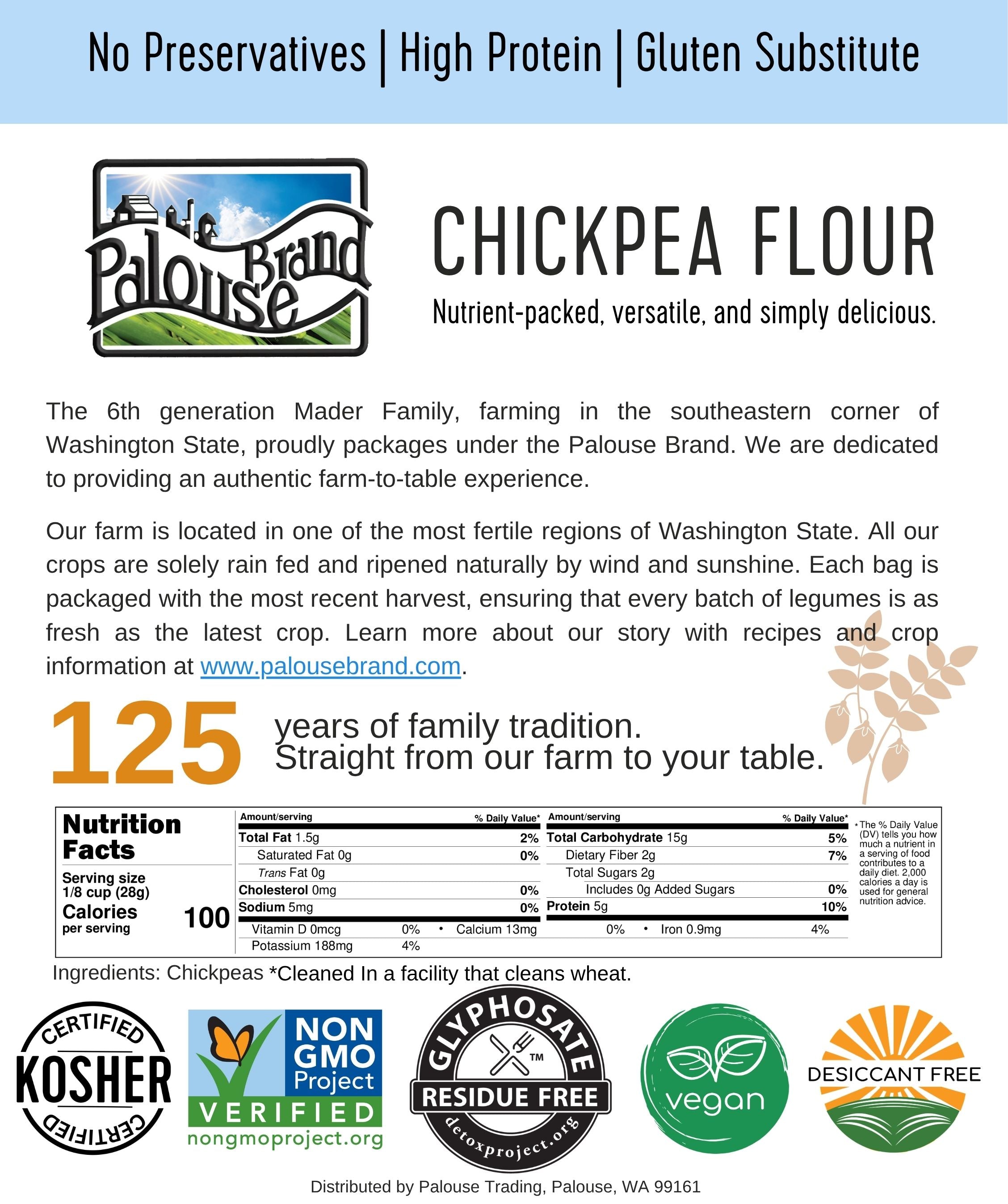 CHICKPEA FLOUR NUTRITION FACTS