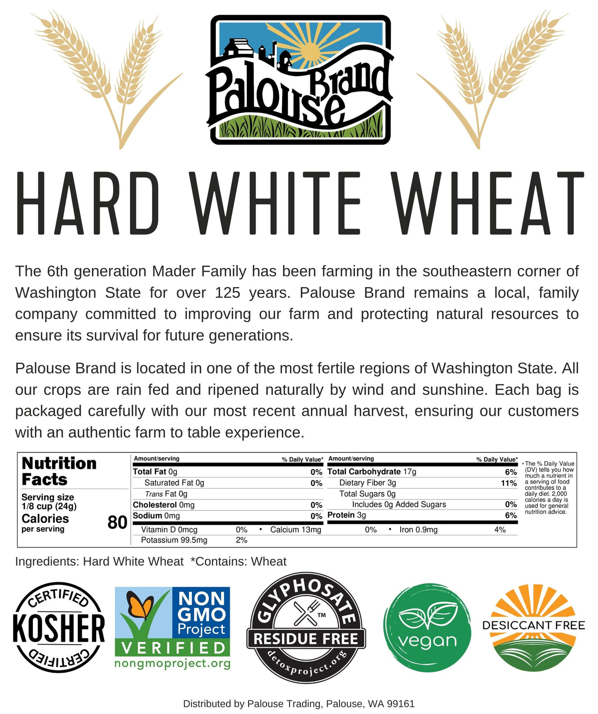 hard white wheat berries nutrition facts
