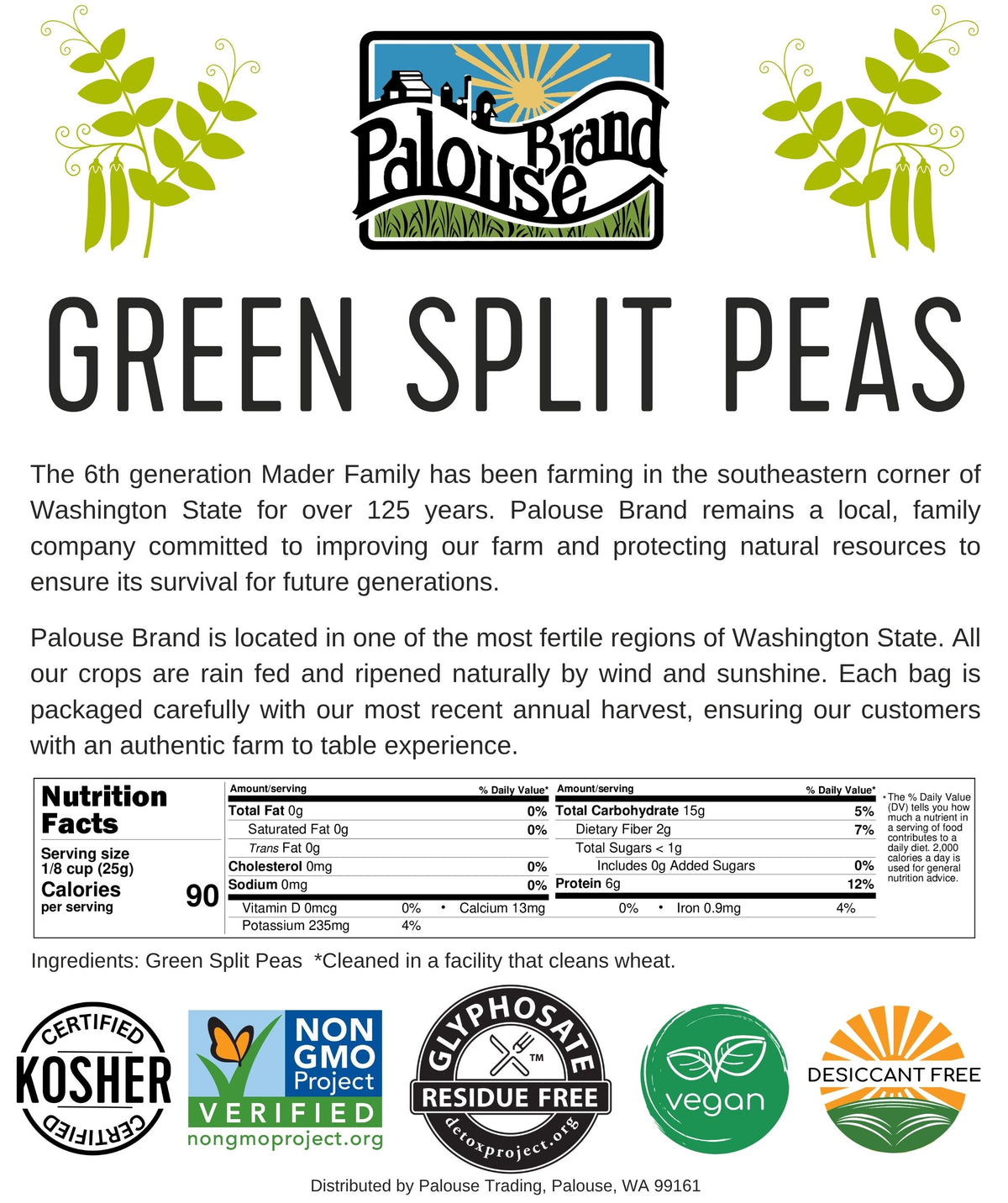 green split peas nutrition facts