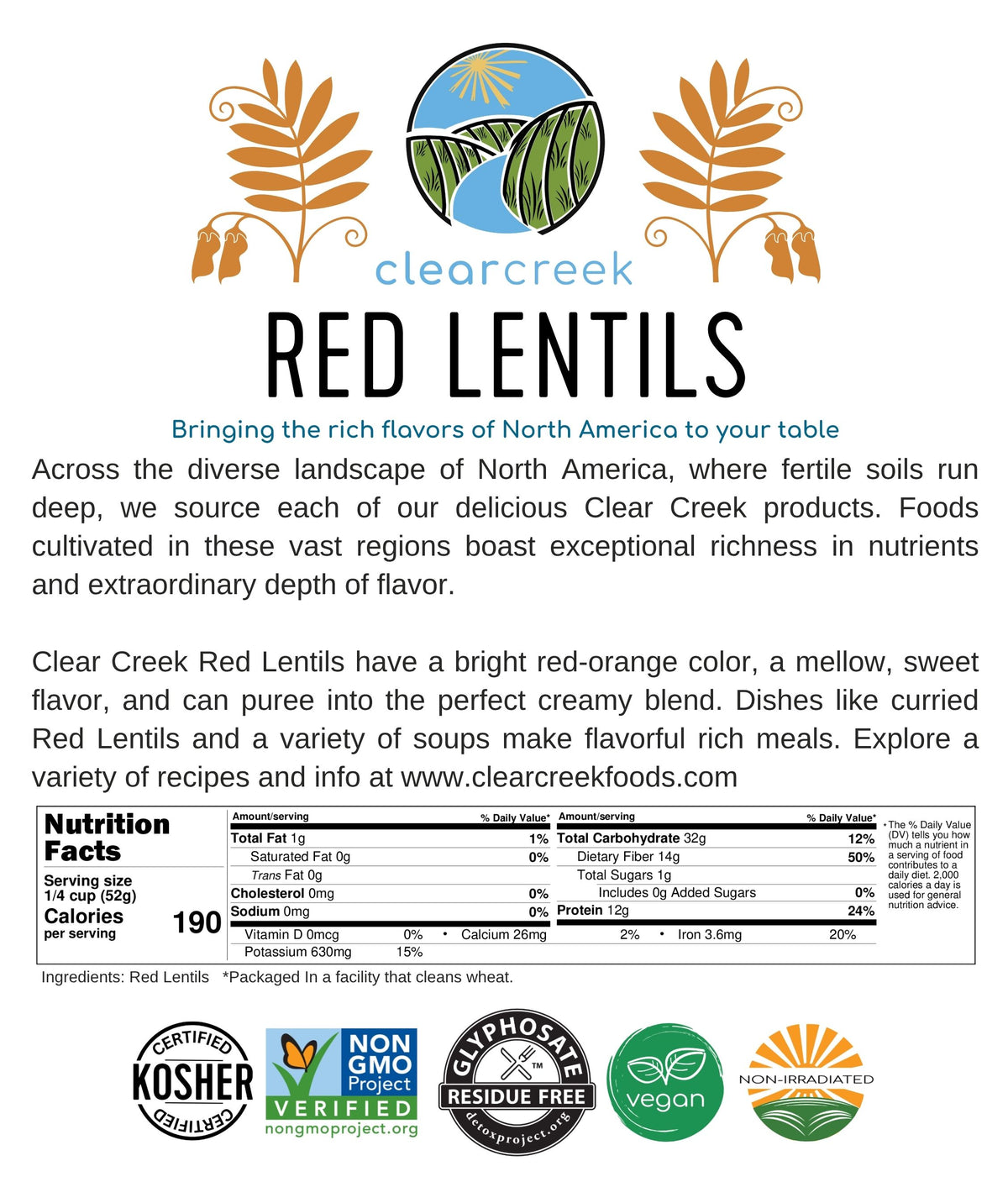 red lentils nutrition facts