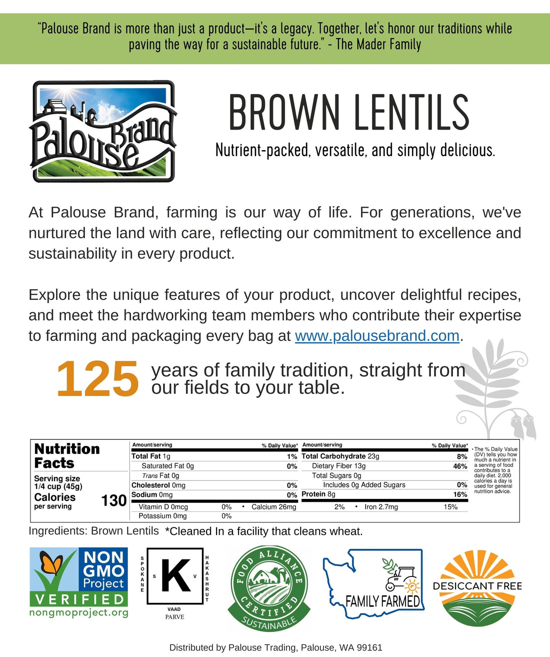 Brown Lentil Nutrition Facts