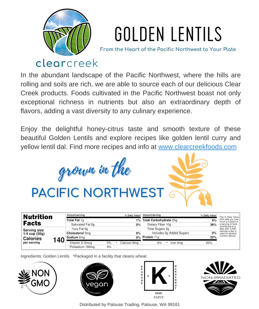 Gold Lentil Back Label