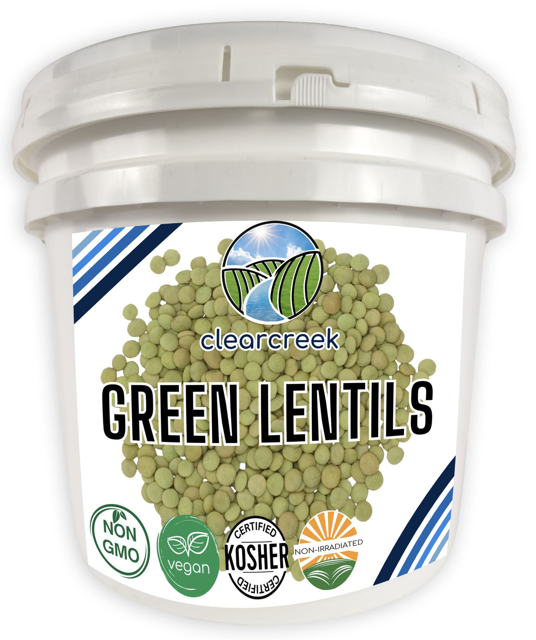 Green Lentils 25 lbs Emergency Food Storage Bucket Non GMO Vegan Bulk