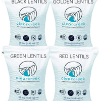 Lentil Variety Bundle Golden, Red, Black and Green Lentils  