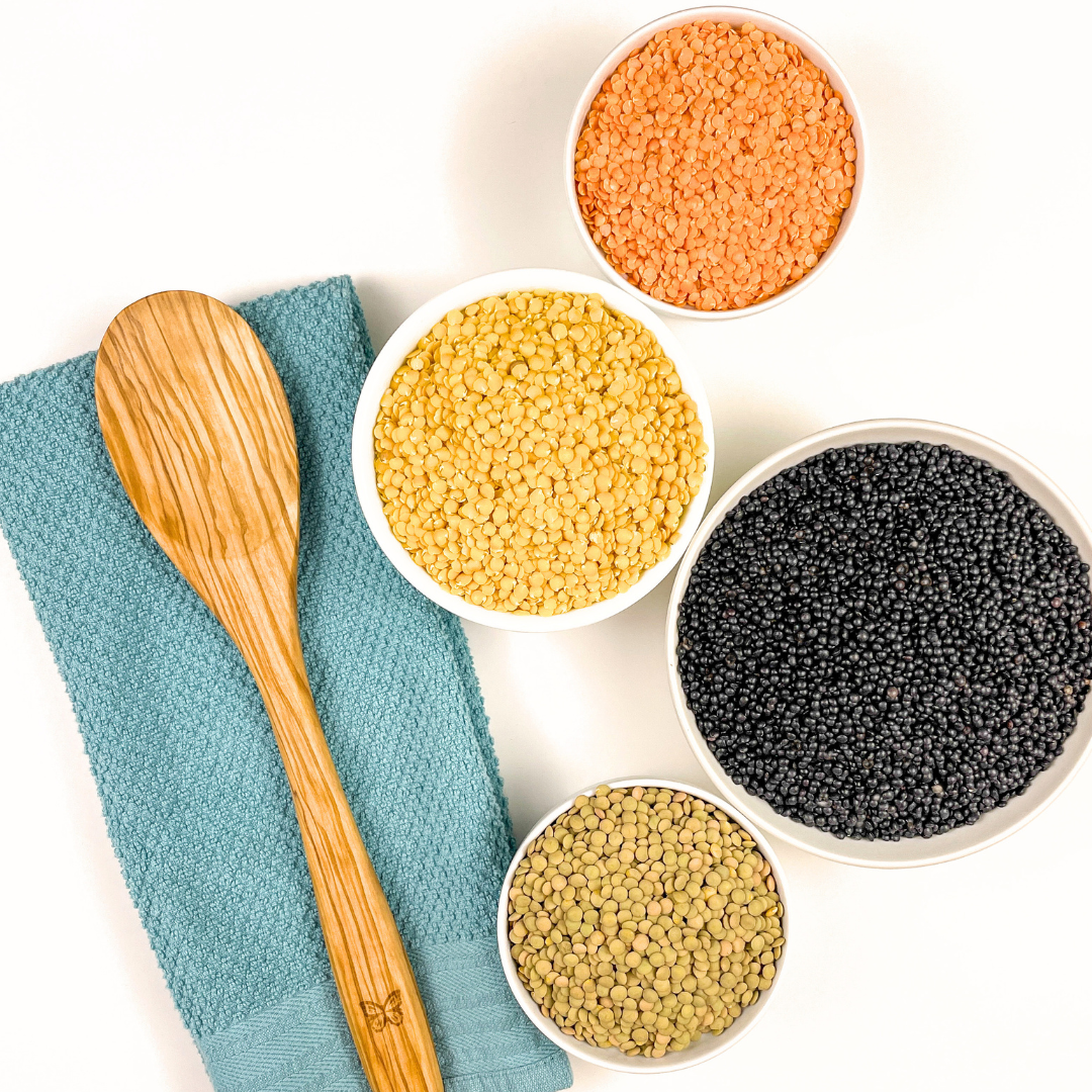 Red, Yellow, Beluga Black, Green Lentils