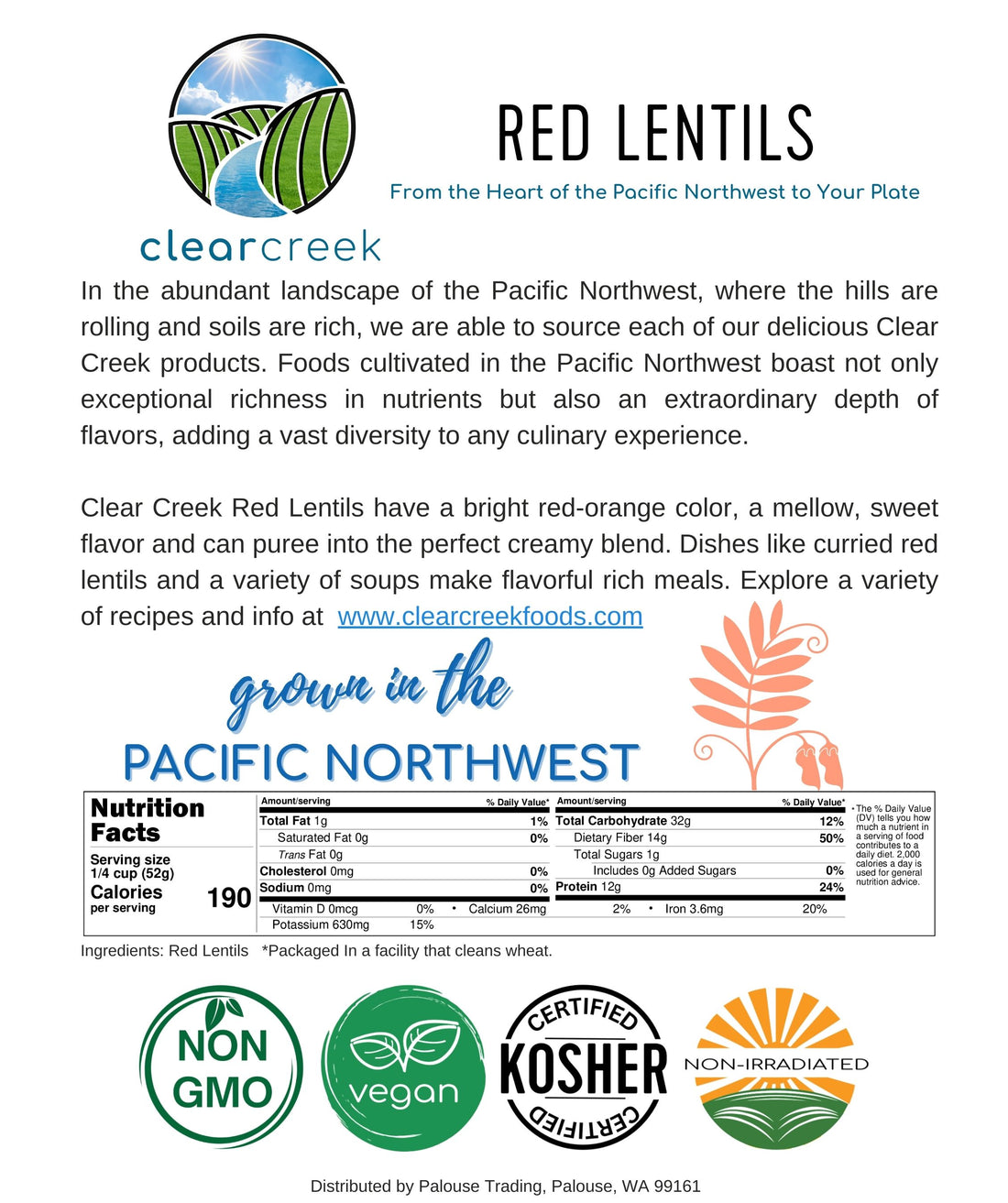 Red Lentils Nutrition Facts