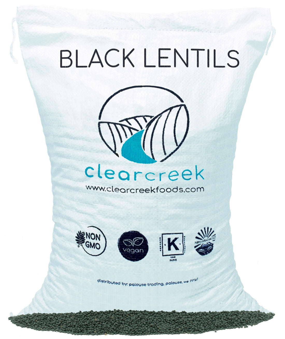 Clear Creek Black Beluga Lentils, Dry, 18 LBS