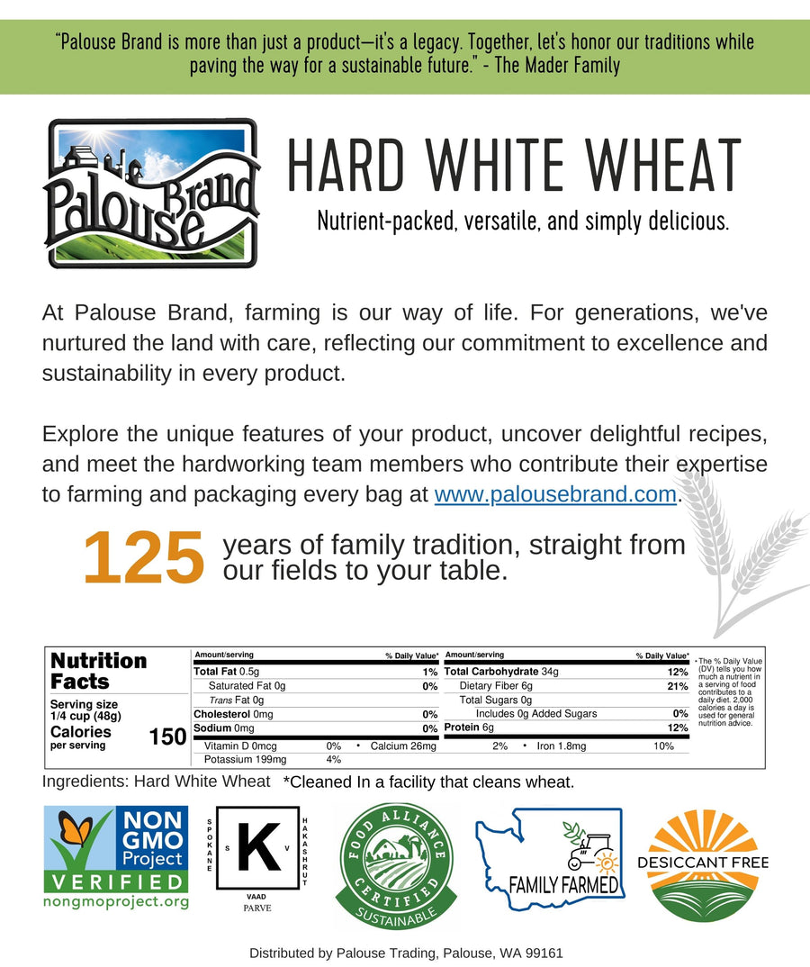 Hard White Wheat Berries Nutrition Facts