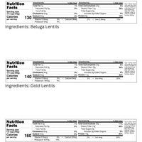 Beluga Lentil Nutrition Facts,Gold Lentil Nutrition Facts,Green Lentil Nutrition Facts